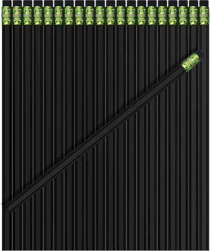 TecUnite 60 Pcs HB Pencils #2 Unsharpened Wood Cased Pencils with Eraser Hexagonal Pencil Cute Graphite No 2 Pen for Adults Gifts Exam School Office Sketching Learning (Wood Color, Silver)