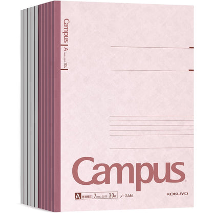 KOKUYO Campus Composition Notebook, 7 x 10 inch Lined Notebooks with 30 Sheets 7mm Ruled Paper, 10 Pack B5 Pink Notebook for School and Work, School Supplies Comp Book for Journal Diary, Japan Import