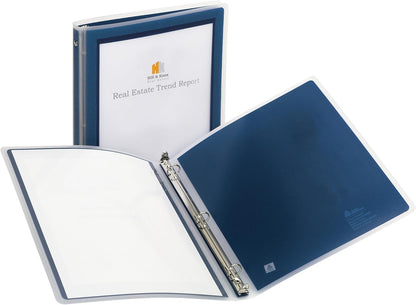 Avery Flexi-View 3 Ring Binder, 1/2 Inch Round Rings, 1 Navy Blue Binder (15766)