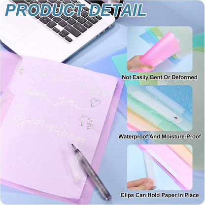 PATIKIL 5 Pack Clear Report Covers with Swing Clip, 11.8"x9" Front Presentation Folders Document Binder 100 Sheet Capacity Binder for Resume Files Letter Interview Project, Blue