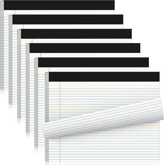 Jetec 6pcs Legal Pads Landscape Pad College Ruled 50 Sheets Pad Assorted Colors Writing Pads Horizontal Notebook for Work Office Travel Supplies (11" X 9.5",Fluorescent Colors)