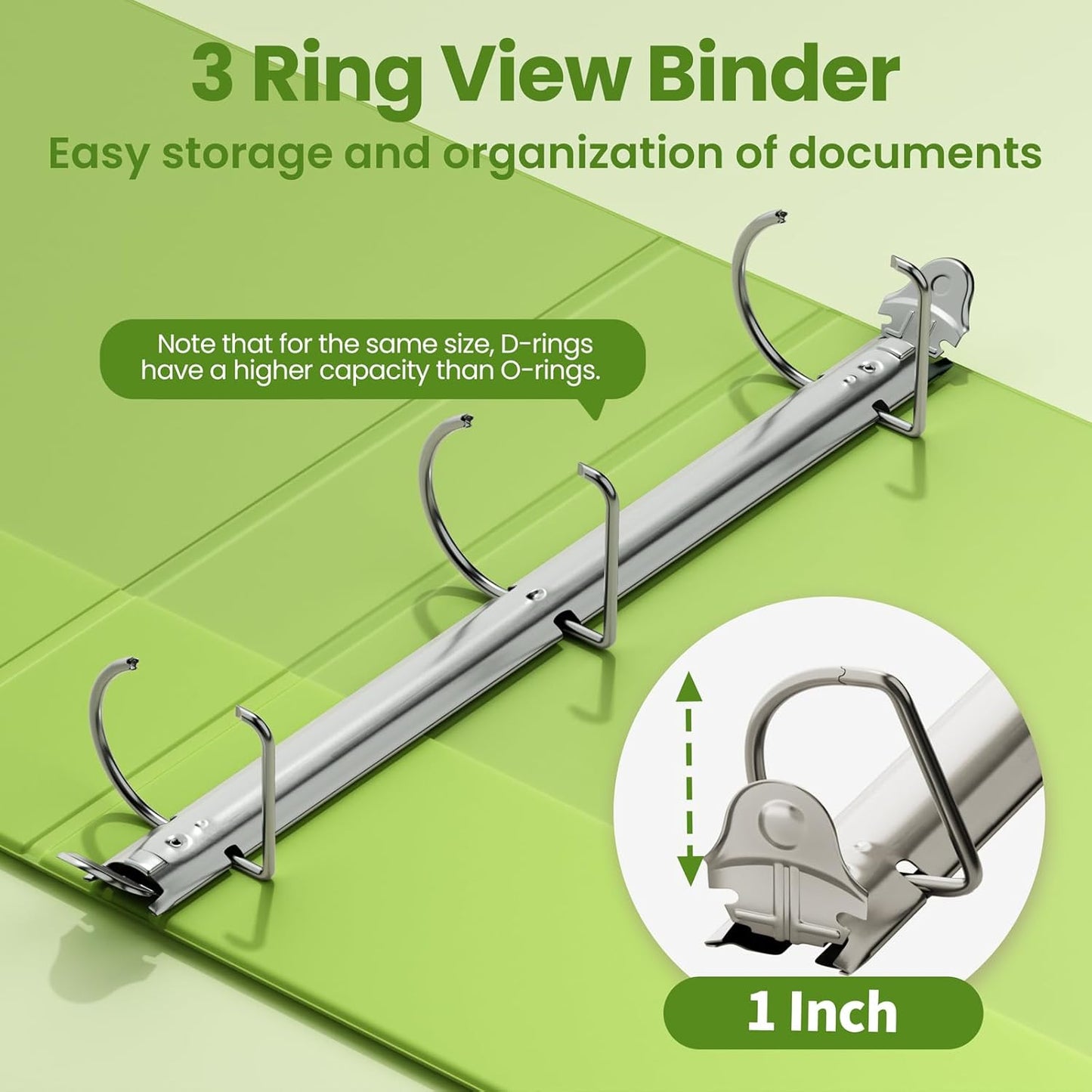SUNEE 3 Ring Binder 2 Inch, Clear View Binder Three Ring PVC-Free (Fit 8.5x11 Inches) for School or Office Supplies, Light Purple, 1 Pack