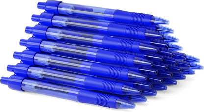 deegtran Pens Bulk, 30 Pack No Bleed Black Ink Click Pens with Soft Grip, Wholesale Retractable Ballpoint Pens for Office School, Medium Point Smooth 1.0MM