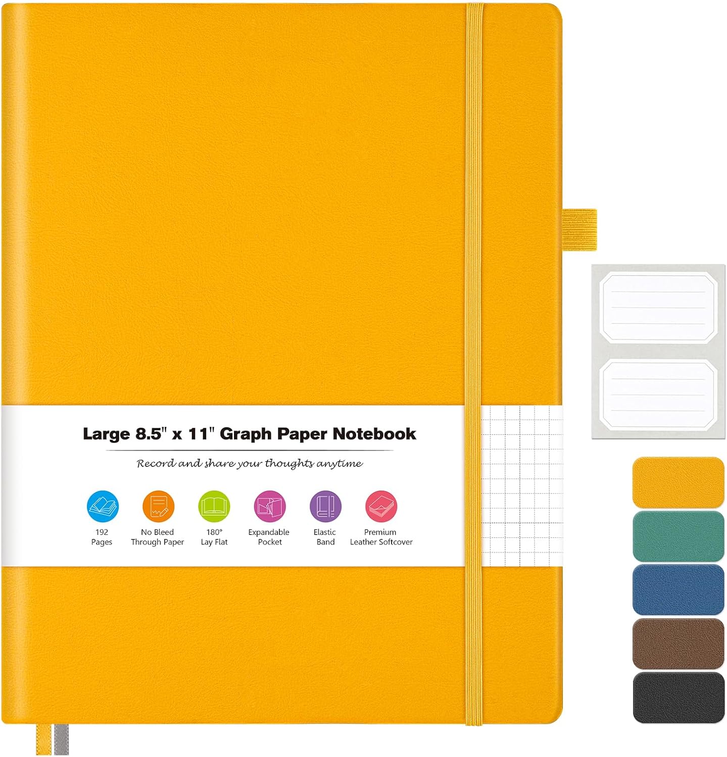 College Ruled Notebook, A4 Softcover Leather Notebook for Work, Lined Notebook Journal for Women, Men, 192 Thick Paper, Lay Flat, Large Notebook with 2 Pockets, Professional Business Notebook, Blue