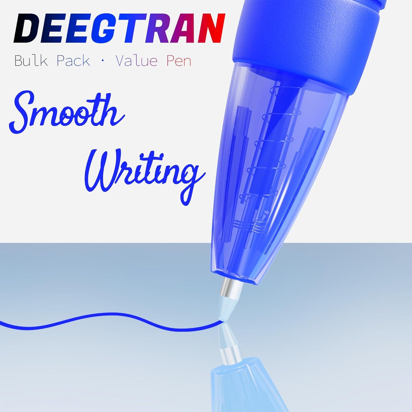 deegtran Pens Bulk, 30 Pack No Bleed Black Ink Click Pens with Soft Grip, Wholesale Retractable Ballpoint Pens for Office School, Medium Point Smooth 1.0MM