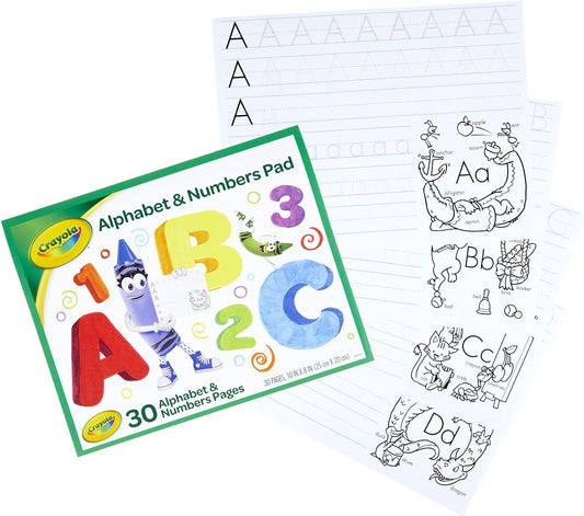 Crayola Alphabet Pad, Tracing Worksheets, 30 Pages, White, 10 x 8 Inches