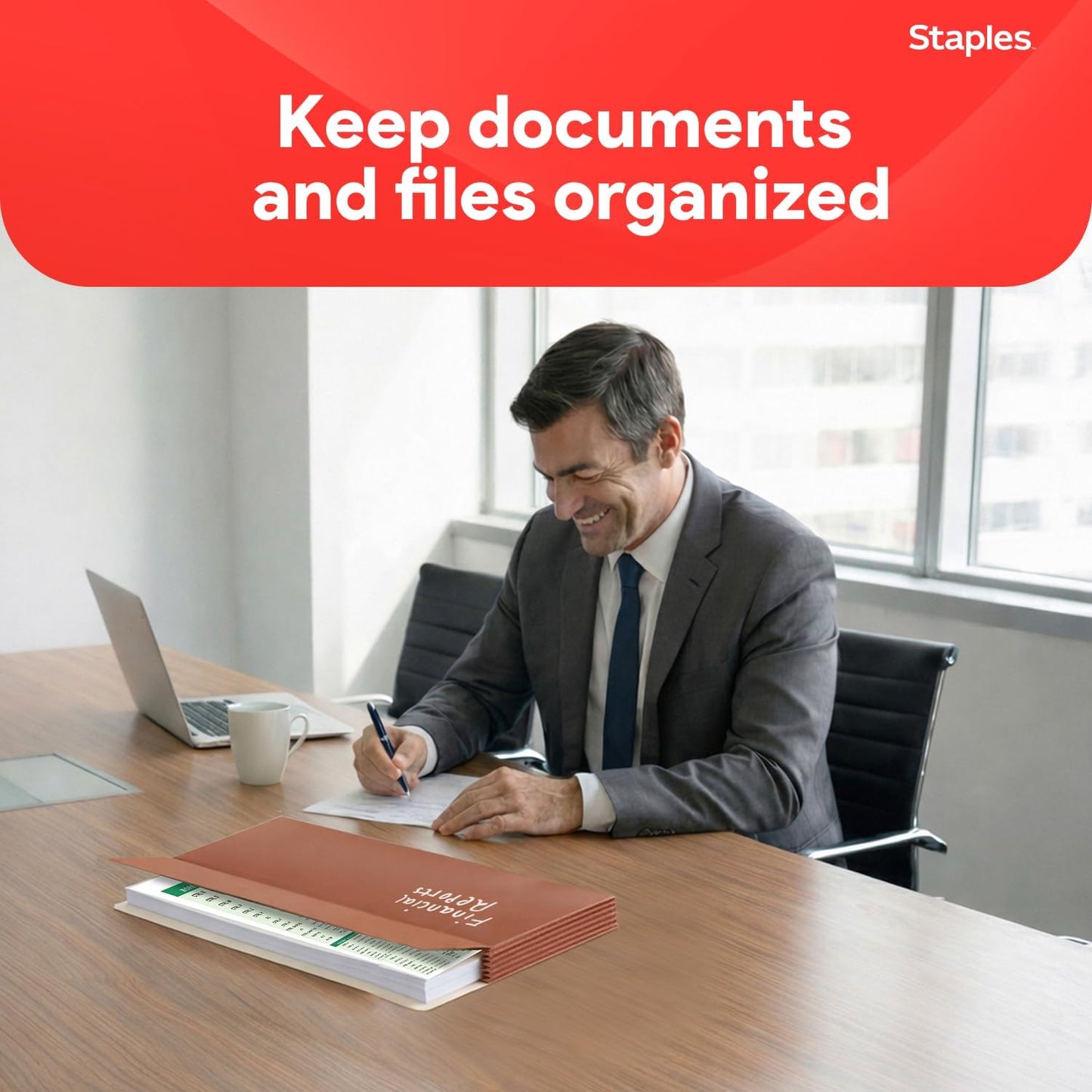 Staples Reinforced File Pockets, Legal Size, 5.25‑Inch Expansion, Heavy‑Duty Brown Accordion Folders with Strong Gussets – 10/Pack