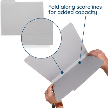 File Folder, 1/3 Cut Tab, Letter Size, Yellow, Great for Organizing and Easy File Storage, 100 Per Box