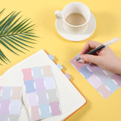 30 Sheets/360 Pieces Sticky Index Tabs,Double Sided Index Tab Blank Planner Tab Writable Self Adhesive Tabs for Notebooks Planner(Bohemian)