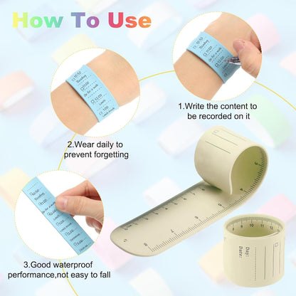 uxcell 2Pcs Writable Wrist Band, 9.45" x 1.18" Waterproof Slap Bracelet Reusable Writable Erasable to Do List Silicone Memo Wrist Bands for Planner Reminder (White)