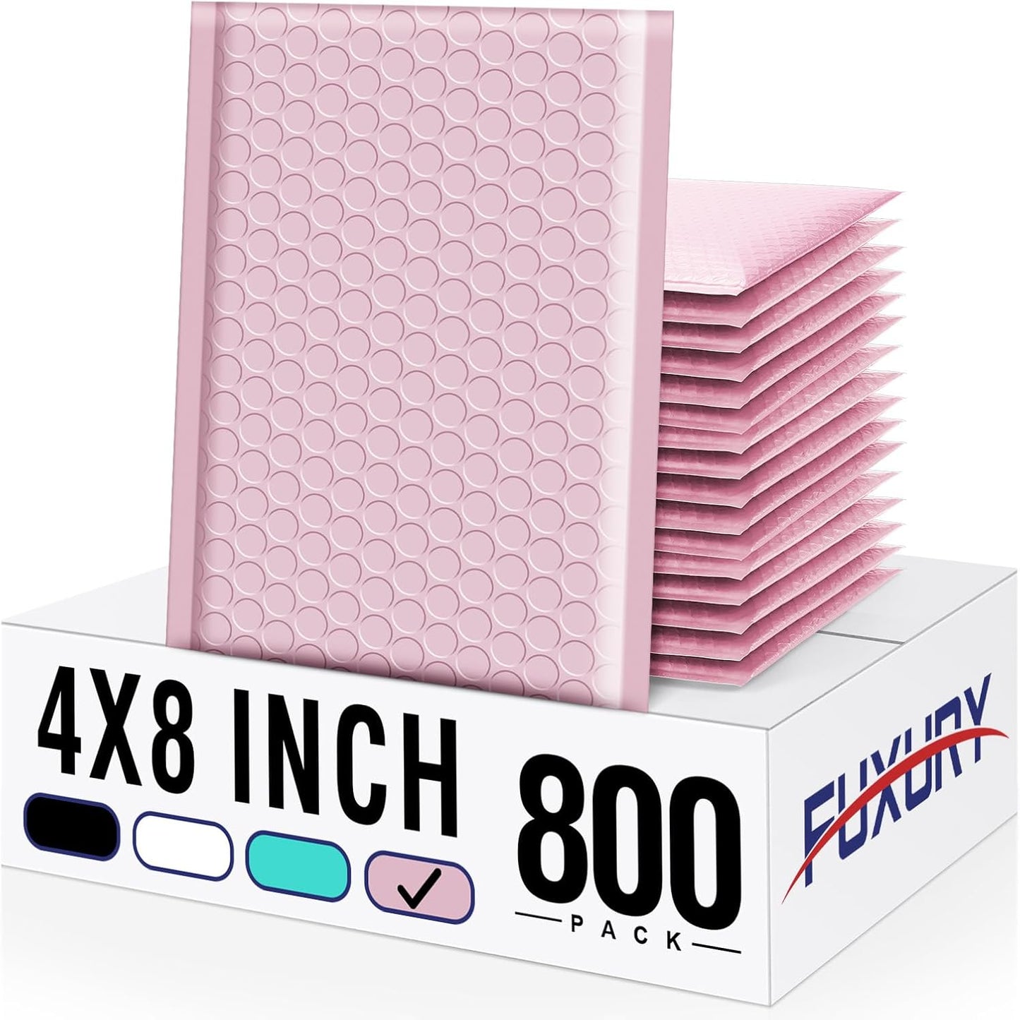 Fuxury Black Bubble Mailers 4x8" 100 Pack Waterproof Padded Envelopes Usable Size 4x7" Self Seal Bubble Envelopes Padded Mailers for Small Business, Envelope Mailers