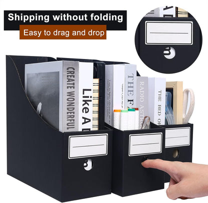 Magazine File Holder(6 Pack), Cardboard Magazine File Holder,Document Organizer,Desk File Organiser For School, Office, Home Magazine File Storage