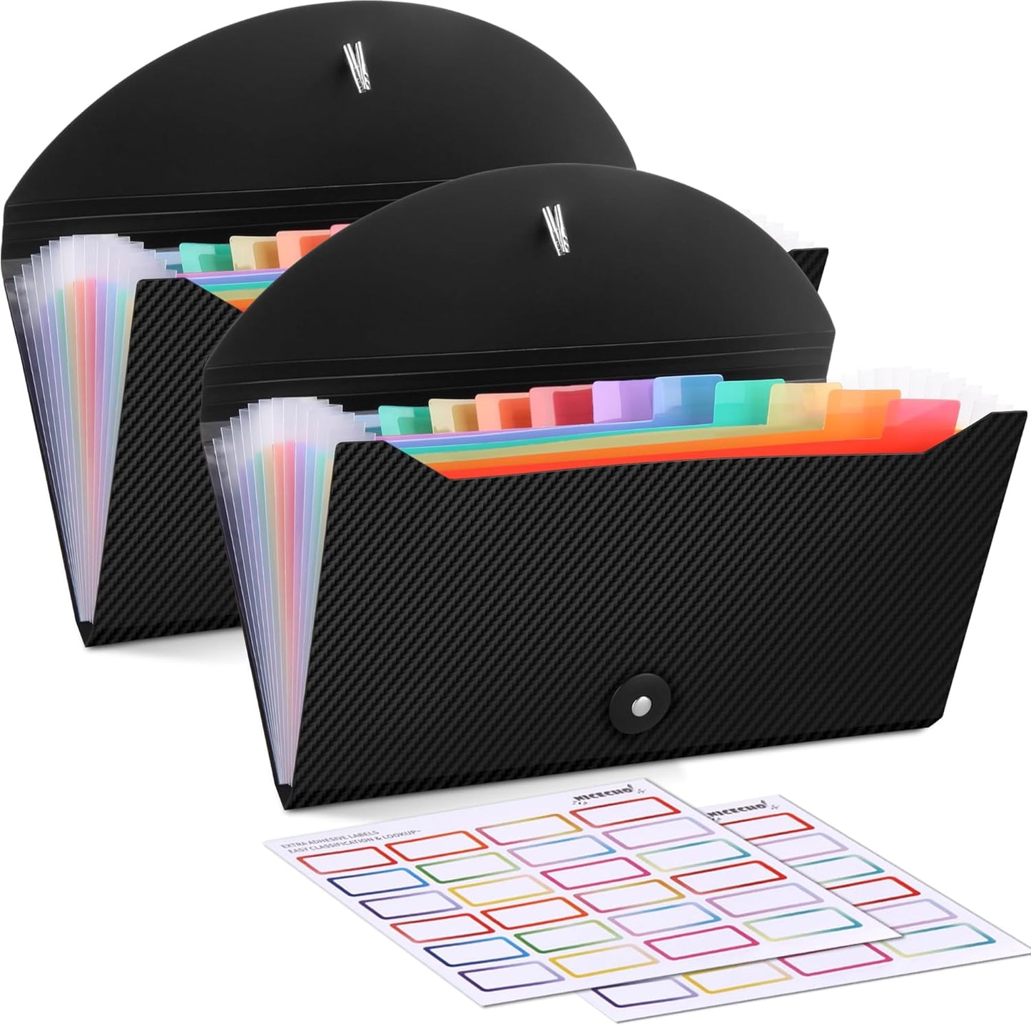 Nicecho Receipt Coupon Organizer, 13 Pockets Small Accordion File Organizer with Labels for Receipt Cards, Bill Business, Coupons Storage, 10.2X 5.1 Inches