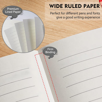 Lined Journal Notebook, 200 Pages, Leather Hardcover Notebooks, A5 College Ruled Thick Classic with Pen Loop Notebook Journals for Writing, for Women Men Office School, 5.75'' X 8.38'', Brown