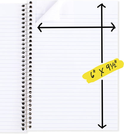 Five Star Spiral Notebook, 2 Subject, College Ruled Paper, 6" x 9.5", 80 Sheets, Blue (Color May Vary) (840029CG1)