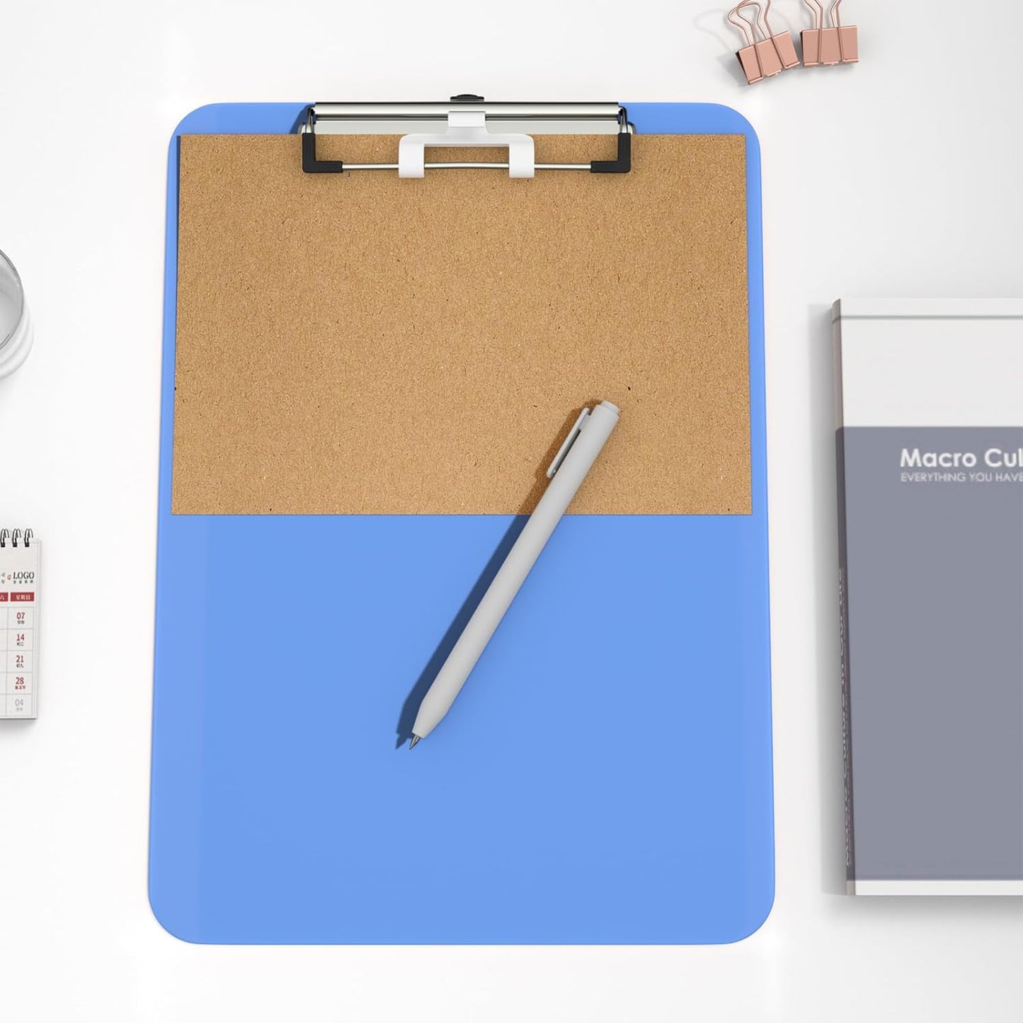 Hongri Plastic Clipboard, White 8.5x11" Clipboard, A4 Letter Size Clipboards for Nurses, Students, Office and Women, Clipboard with Pen Holder and Low Profile Clip, Size 12.5 x 9 Inch(White)
