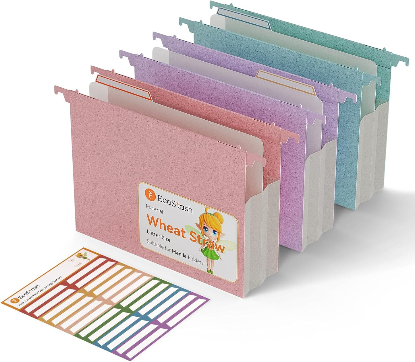 Extra Capacity Hanging File Folders, 3.15" Reinforced Wheat Straw Expanding Hanging Folder Letter Size, Heavy Duty for Filing Cabinets, File Organizer for Office & Home-Sky Blue-3 Packs