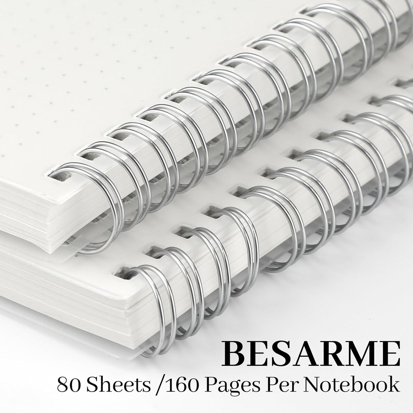 BESARME 2PCS 80 Sheets Large Graph Paper Spiral Notebook 8.5" × 11", A4 Graph Paper Notebook College Ruled Spiral Notebooks for School Office
