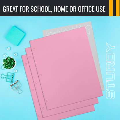 Better Office Products Two Pocket Portfolio Folders, 50-Pack, RED, Letter Size Paper Folders, 50 Pieces, Red