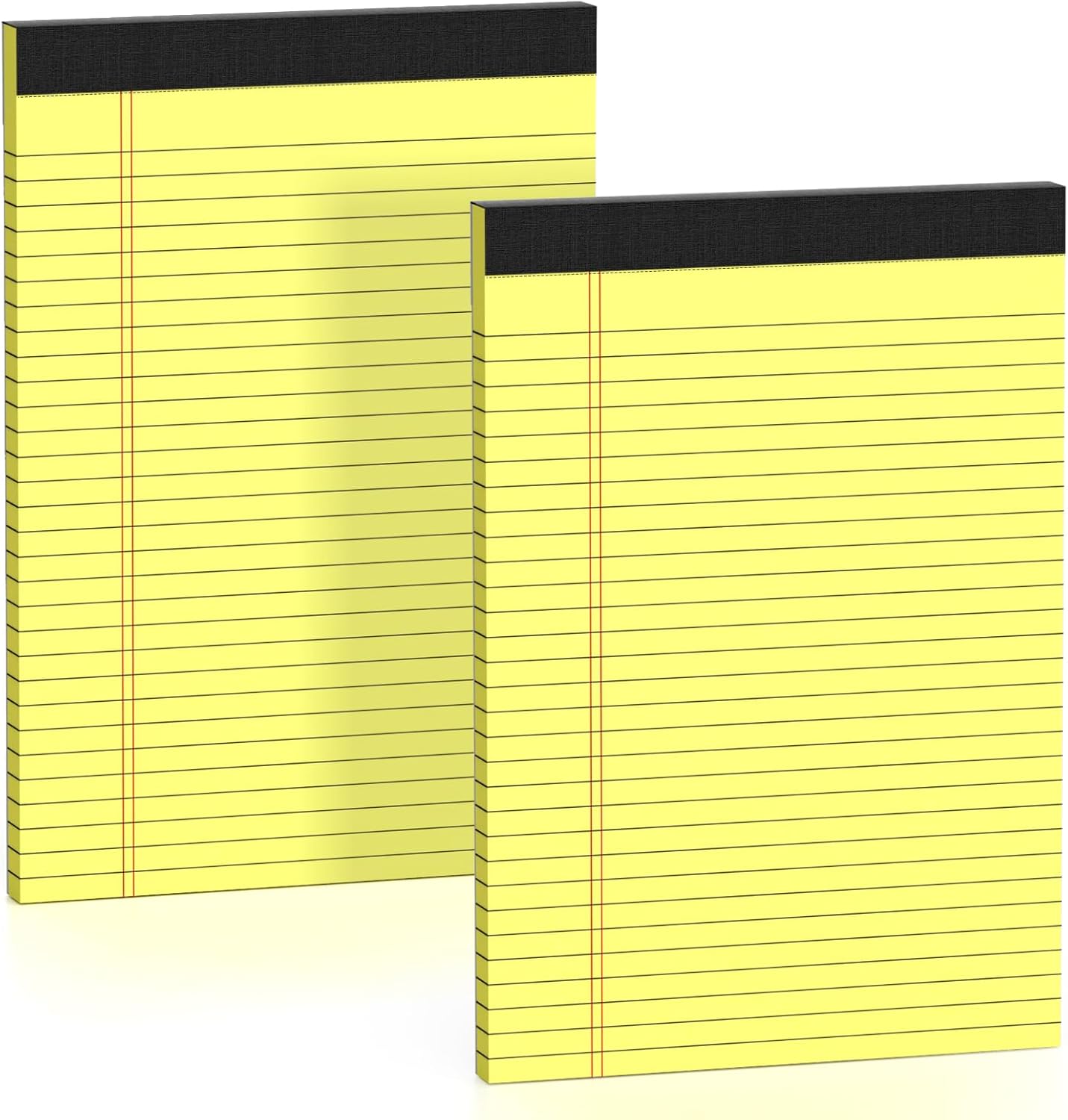 Legal Pads 8.5 x 11 College Ruled Note Pads 8.5 x 11.75 Yellow Notepad 80gsm Lined Paper Pads, 30 Sheets per Pad, 2 Pack Perforated Writing Pads Perfect for Office, Home, School
