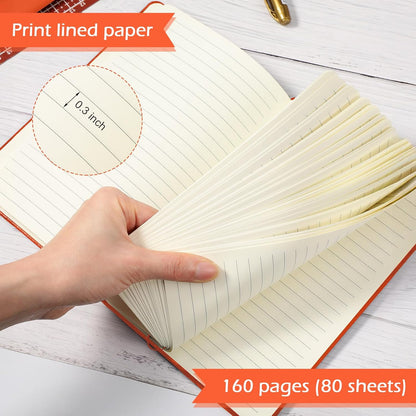 Honoson 20 Pack Lined Journal Notebooks A5 Hardcover Executive Notebook 5.5" x 8.3" PU Leather Wide Ruled Journals Bulk with Elastic Band for Home Business Office School Supplies(Black)