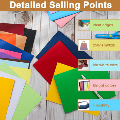 Silunkia 100 Sheets White Cardstock 5 Assorted Sizes Craft Paper, 200gsm/75lb White Card Stock Certificates Paper for DIY Cards Making, Business Cards, Wedding Invitations, School Crafting, Menus