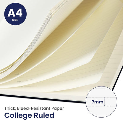 Taja Large Spiral Lined Journal for Women, 8.5" x 11" Notebooks for Work Collge Ruled, A4 Aesthetic Cute Journaling Notebooks for Writing, Plastic Cover, Celestial