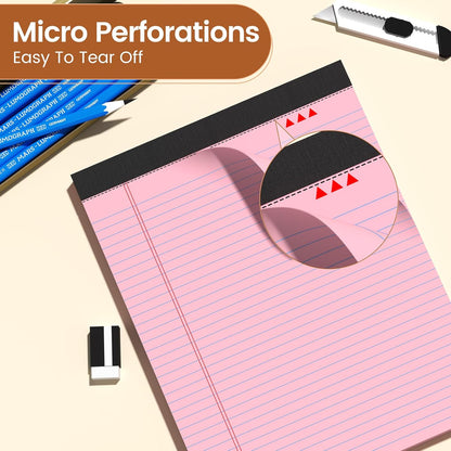 Legal Pads 8.5 X11, Narrow Ruled Notepads, 2 Pack, 50 Sheet/Pad, White Legal Pads, Tear Off Notepad, Perforated Writing Pad, Notebook Paper College Ruled, Notepads for Office Home School, Notepad
