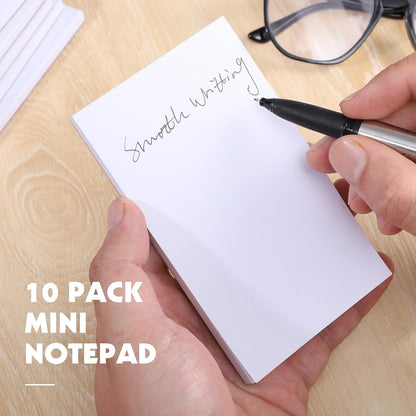 Thboxes 10 Pack Note Pads, 3"x 5" Writing Pads Scratch Pad 50 Sheets per Pad Small Memo Pad Server Notepad Blank Notepads for Office School Home To Do Lists Grocery List