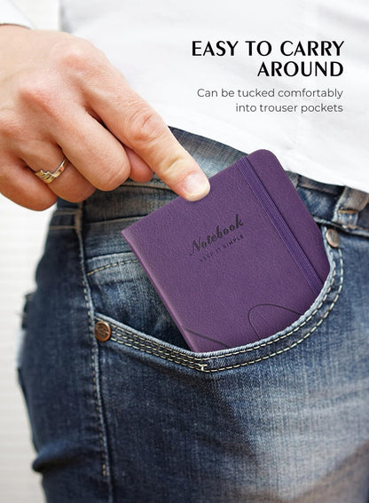 AISBUGUR Pocket Notebook, Small Notebook, 2-Pack Total 320 Pages,3.7" x 5.7" Pocket Notebook (2 Pack, Black1)