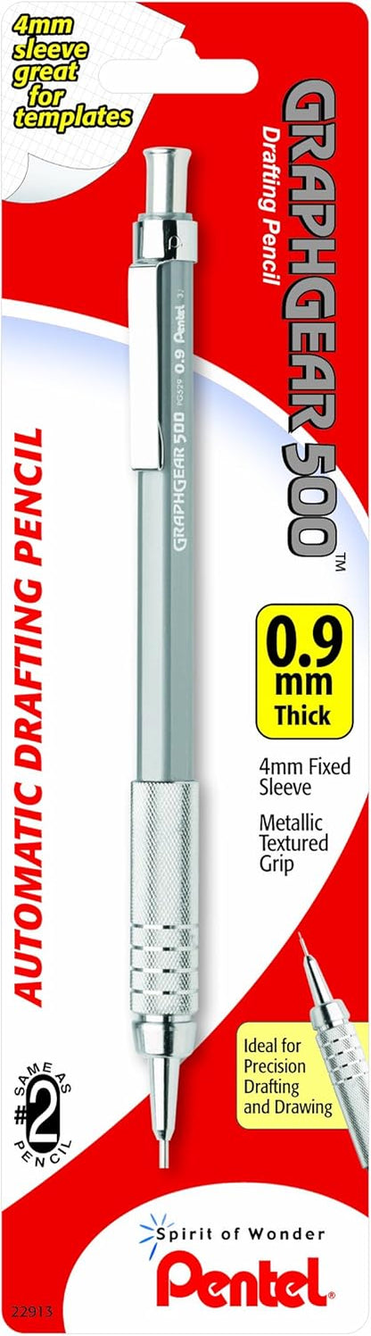 Pentel Drafting Kit with Graph Gear 500 Automatic Drafting Pencil, 0.7mm, Blue Barrel, Lead and Mini Eraser (PG527LEBP)