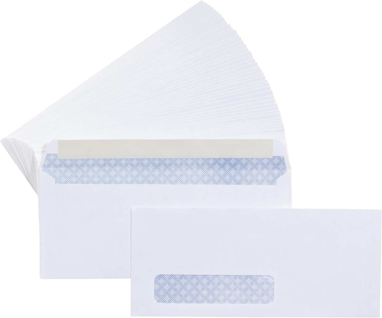 Amazon Basics #10 Security-Tinted Self-Seal Business Envelopes with Left Window for Invoices and Documents, White, 500-Pack