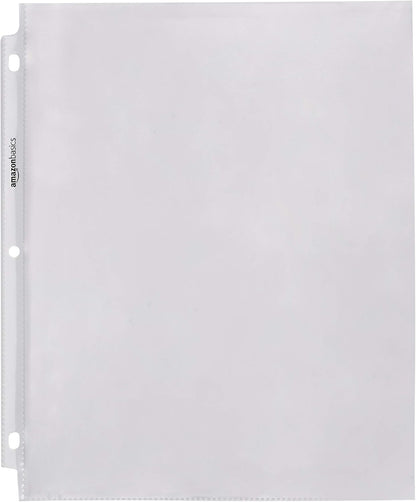 Amazon Basics Heavy Duty Sheet Protectors for 3 Ring Binder, Top Loading, Clear Plastic, 8.5 x 11 inch, 500-Pack