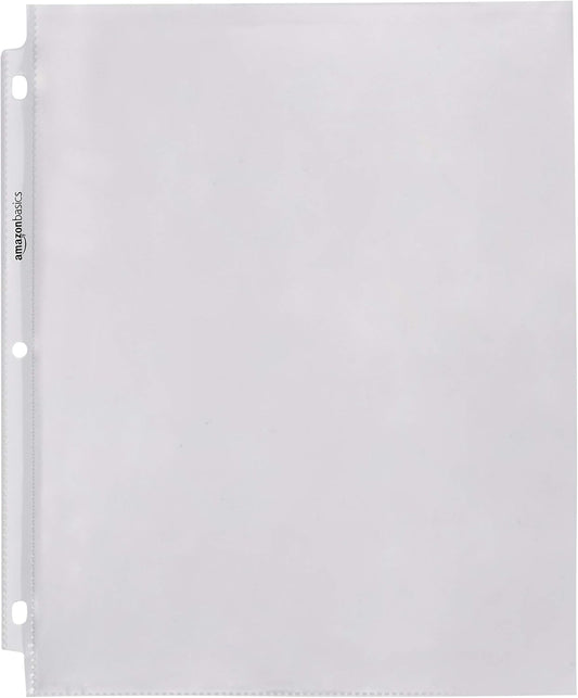 Amazon Basics Heavy Duty Sheet Protectors for 3 Ring Binder, Top Loading, Clear Plastic, 8.5 x 11 inch, 500-Pack
