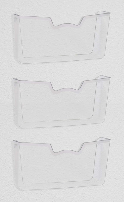 Simple Houseware Clear Single Pocket Wall Mount for Hanging File Holder, 3 Packs