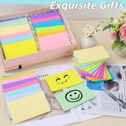 100 Pack Sticky Notes Bulk 3 x 3 in Self-Stick Note Pads Colorful Posted Note in 20 Colors Adhesive Paper Memo 50 Sheets/Pad Easy to Post for Office Home School Meetings Notebook Wall Door Window