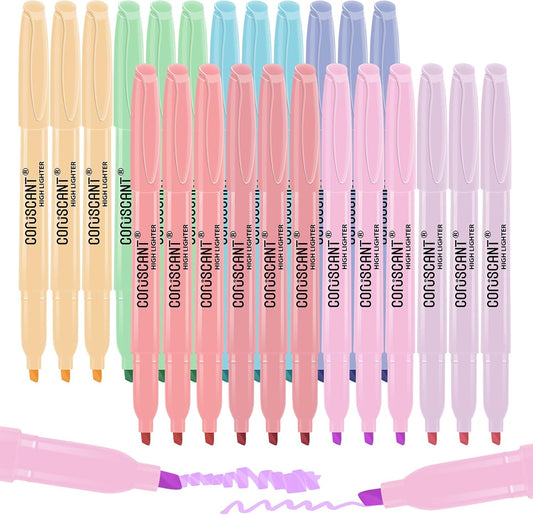 coruscant Highlighter - 36 pack color highlighter, color transparent visible fluorescent pen shell, wide chisel point mark, fluorescent pen, school, office