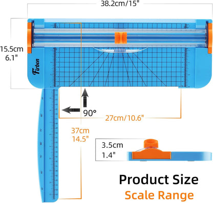 Firbon Purple A4 Paper Cutter, 12 Inch Titanium Straight Paper Trimmer with Side Ruler for Scrapbooking Craft, Paper, Coupon, Label, Cardstock