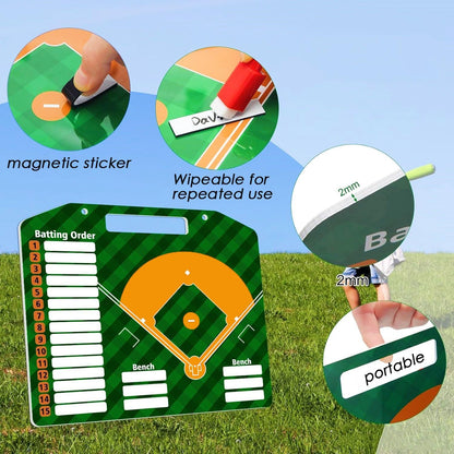 Magnetic Baseball Lineup Board | Baseball Dry Erase Coaching Broad | Softball Lineup Cards Marker Boards | Baseball Clipboard for Coaches | Baseball Lineup Board for Dugout