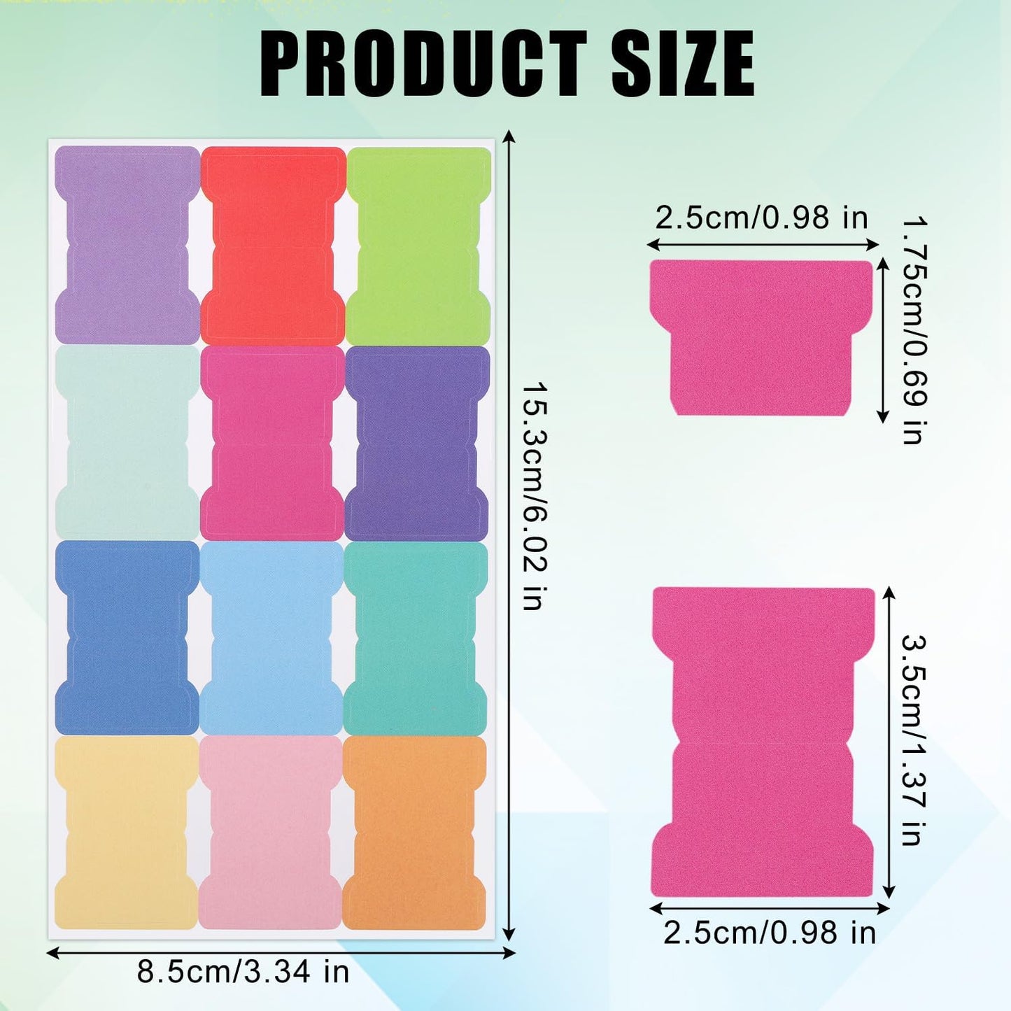 20 Sheets/240 Pieces Sticky Index Tabs, Double Sided Book Page Markers Tabs Blank Monthly Tabs Writable Sticky Notes Flags Self Adhesive Planner Stickers for Labeling (Rainbow Blank)
