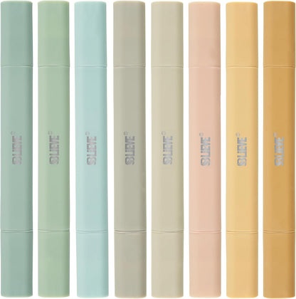 BLIEVE Aesthetic Cute Highlighters No Bleed Through, Dual Tip 8 Pack, Pastel Colors For Bible & Journaling