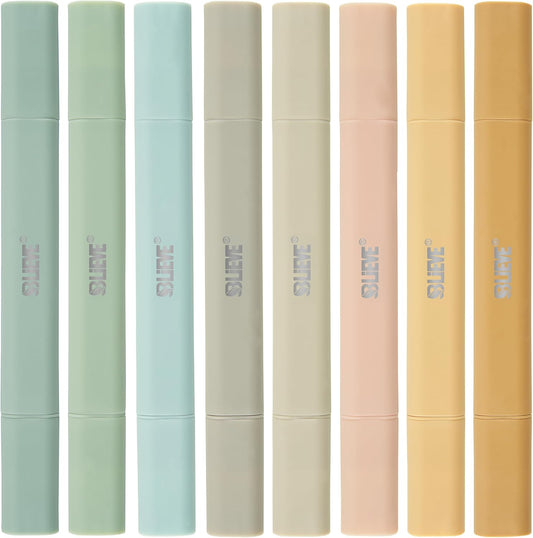 BLIEVE Aesthetic Cute Highlighters No Bleed Through, Dual Tip 8 Pack, Pastel Colors For Bible & Journaling