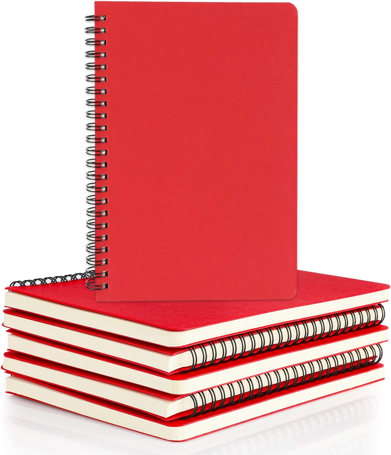 EUSOAR Spiral Notebook, A5 12packs 5.5"X8.3" 120 Pages Lined Travel Writing Notebooks Journal, Memo Notepad Sketchbook, Students College Office Business Subject Diary Ruled Book Journal-Black Cover