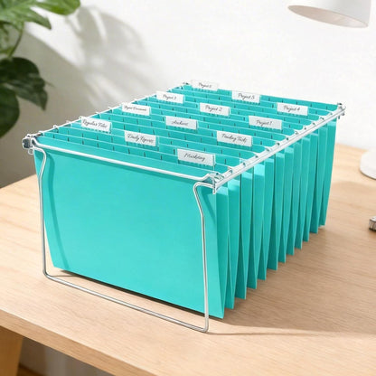SUNEE Hanging File Folders, 25 Pack Letter Size Hanging File Folders with 1/5-Cut Tabs, Ideal for Home and Office Organization and Papers Classification, Bright Neon Pink
