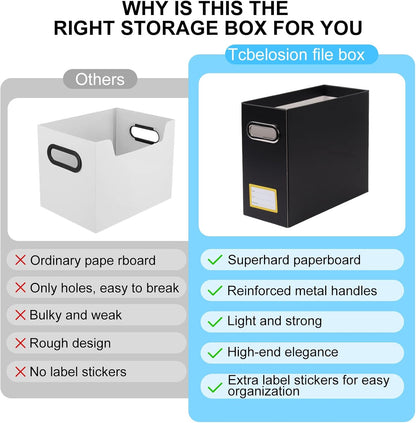 Collapsible File Organizer Box with Handle, Filing Organizer for Home or Office, Small Portable File Box(1 Pack, White)