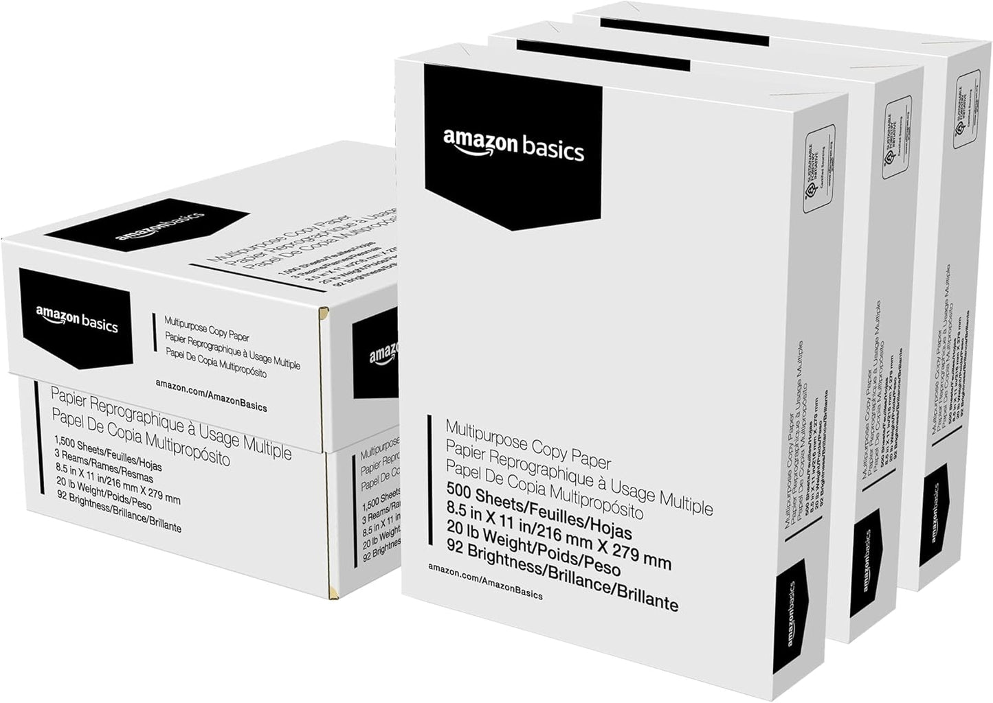 Amazon Basics Multipurpose Copy Printer Paper, 20 lb, 8.5 x 11 Inches, 10 Reams (5,000 Sheets), 92 Bright White