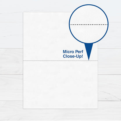 PrintWorks Professional 3 2/3" Horizontal Perforated Paper 8.5” x 11” - Perfect For W-2, 1099, & Statement Use - Made in the USA - 500 Sheets - 20 lb - Printer Compatible - White (04124)