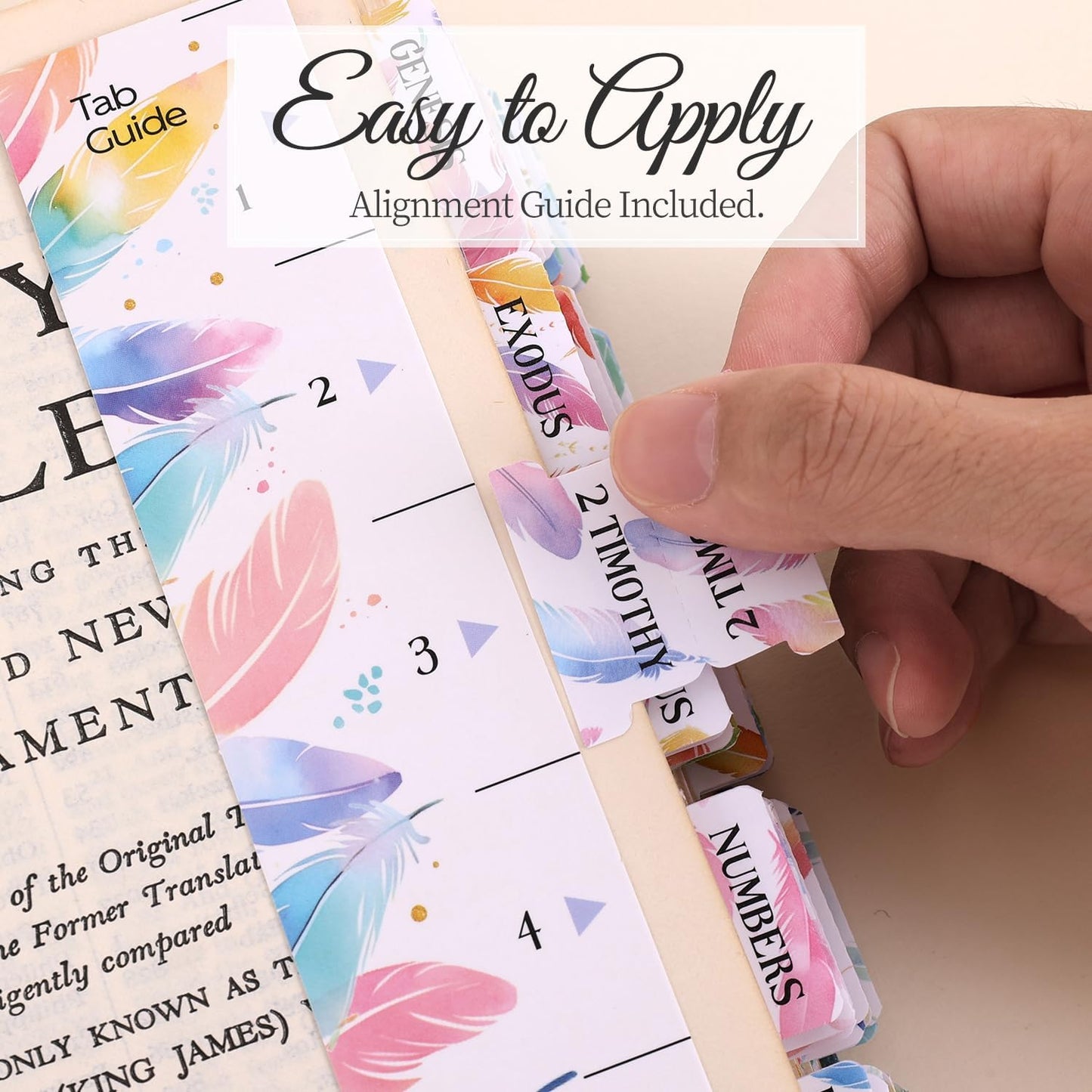 Laminated Bible Tabs, Gold Foil Embossed Lettering Bible Chapter Index Tabs for Women Men, Reposition Large Print Sticky Labels, Easy to Read and Apply, 105Chapters Labels for Easy Navigation (Black)