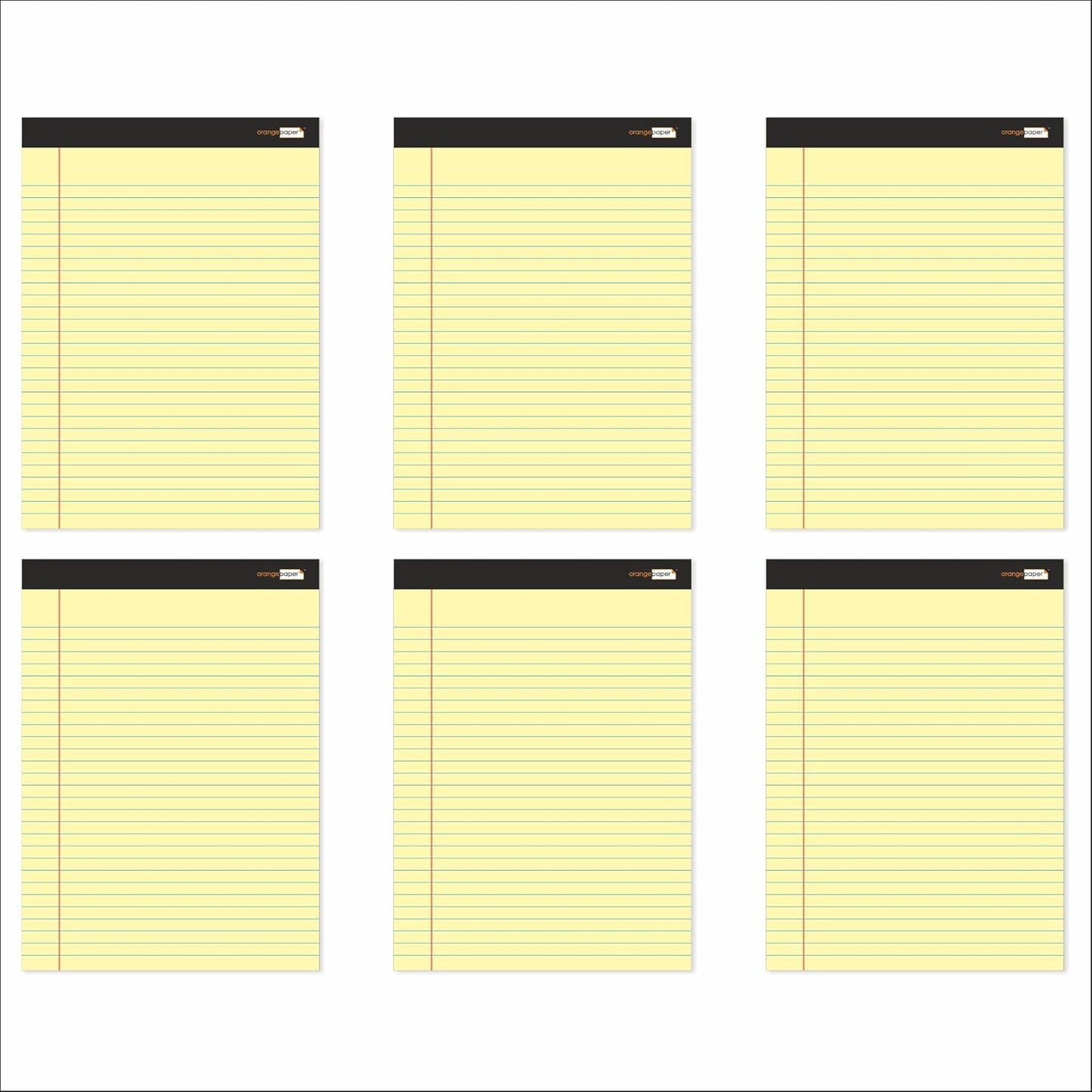 Legal Pads – 8.5” x 11”, Perforated, 50 Sheets per Pad – Pack of 6, Yellow Paper, Smooth Writing (Pack of 6)
