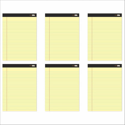 Legal Pads – 8.5” x 11”, Perforated, 50 Sheets per Pad – Pack of 6, Yellow Paper, Smooth Writing (Pack of 6)
